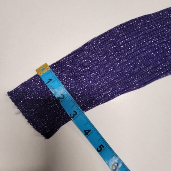 PURPLE Glitter Open Front Asymmetrical Cardigan One Size - Picture 11 of 12